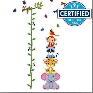 Animal height tracker wall decal